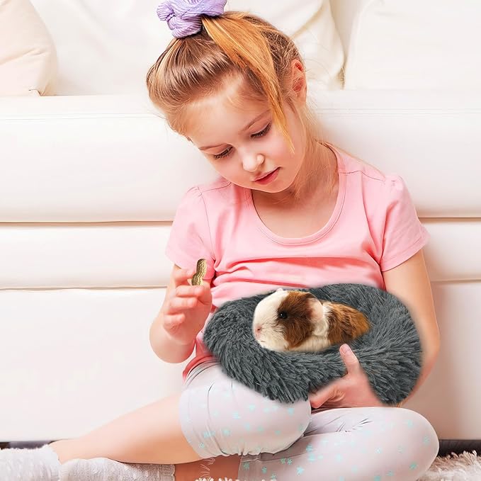 PETKNOWS 2 Pack Guinea Pig Beds Warm Winter Hamster Small Animal Bed | Thickened Plush and PP Cotton Fabric, Guinea Pig and Hamster Bed, Keeping Warm and Safe, 30cm Size with Inner Cushion
