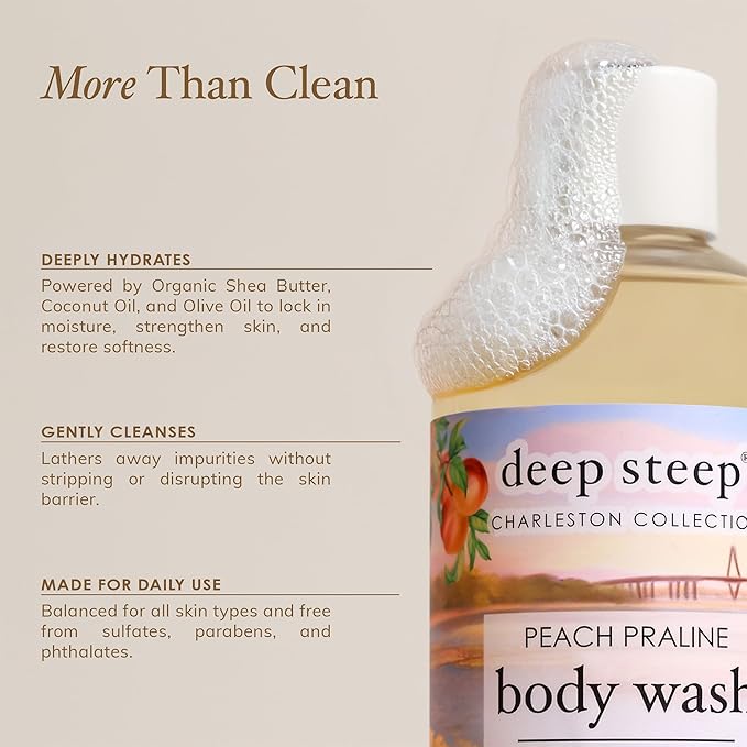 Deep Steep Body Wash, Raspberry Merlot (Meet me at Broad), 17 oz – Hydrating Shower Gel with Hyaluronic Acid, Shea Butter, Aloe Vera & Argan Oil – Vegan, Clean Beauty, Clean & Refreshed Skin