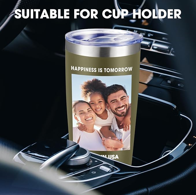 Personalized Custom Tumbler Print in USA 48 Pcs 20oz Stainless Steel Coffee Cup with Lid & Straw Double Wall Insulated Tumbler with Colorful Text Logo Photo