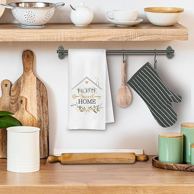 Home Sweet Home Kitchen Towels, Housewarming Gifts for Women Dish Tea Towels for Kitchen Decor, New Home Decorative Hand Towel for Bathroom, 16x24 Inches