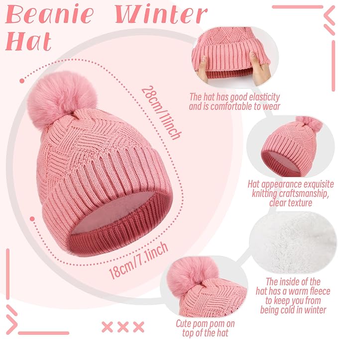Geyoga 6 Pcs Winter Warm Set for Women Warm Beanies Hats Touchscreen Gloves Long Scarf Ear Muffs Socks Winter Gifts for Women