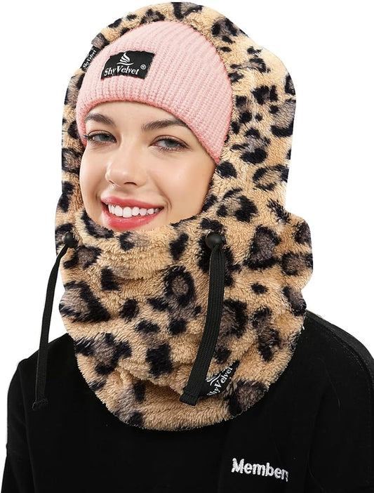 Shy Velvet Balaclava Wind-Resistant Winter Face Mask,Fleece Ski Mask for Men and Women,Warm Face Cover Hat Cap Scarf