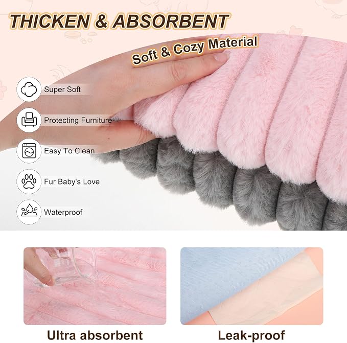 BEAUTYZOO 2Pack Guinea Pig Cage Liners, Washable Fleece Cage Bedding 16x24 | Super Absorbent,Leakproof 3-Layer, Non-Slip Backing, Soft Fleece Surface,for Small Animals Rabbit Hamster Rat, 2Pack 16"x24"
