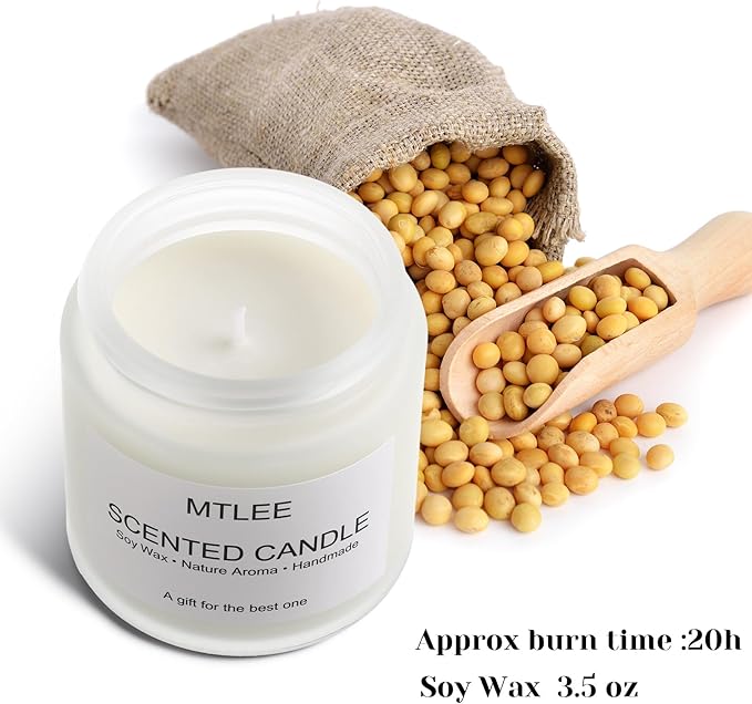 MTLEE 12 Pack Candles for Home Scented Aromatherapy Jar Candle Gifts for Women, Natural Soy Wax Amber Jar Candle Set Bulk for Home, Birthday, Christmas, Fall, Thanksgiving, Housewarming Gifts(White)