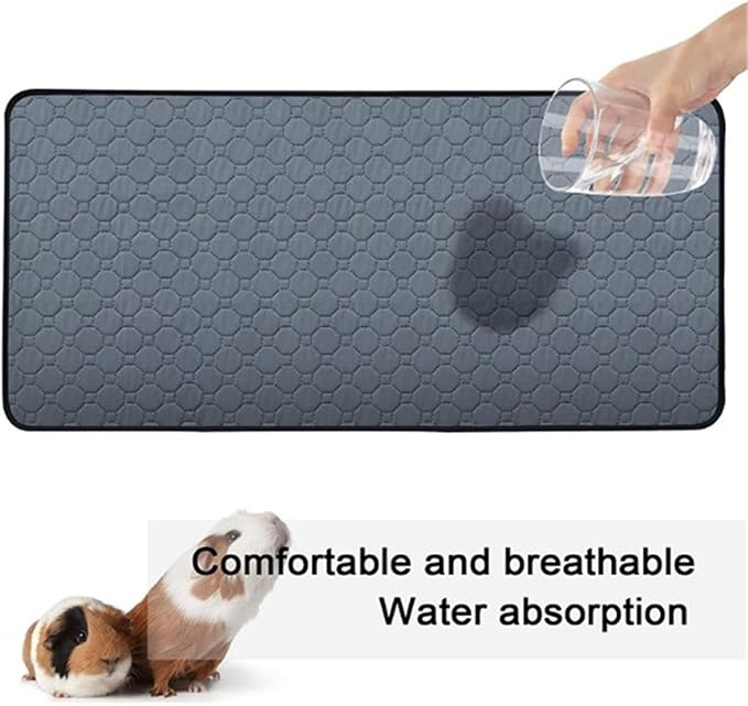 Guinea Pig Cage Liners, Washable Pee Pads for Odor Control, Fast Absorbent Waterproof, Mat for Hamster, Rabbit, Bunny, Rat, Chinchilla - 23"x47"