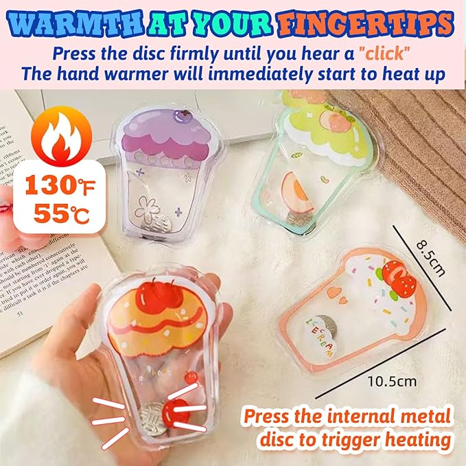 (4PCS) Reusable Hand Warmers，Reusable Heat Packs, Travel Hand Warmer, Heat Packs for Hot Compress，Click-to-Heal Warmers, Hand Warmers for Camping, Outdoor