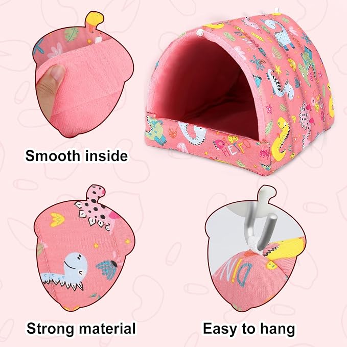 UPINS 2 Pack Guinea Pig Bed,Guinea Pig Hideout | Washable Small Animal House Cage Accessories,for Dwarf Rabbits Chinchillas Hamsters Hedgehogs Ferrets and Rats