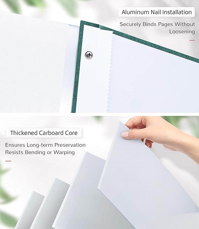 Photo Album Self Adhesive Scrapbook Album for 3x5 4x6 5x7 8x10 Pictures, 60 Pages Linen Cover with Display Window DIY Photo Book,Ideal Gifts for Family Travel Wedding Baby