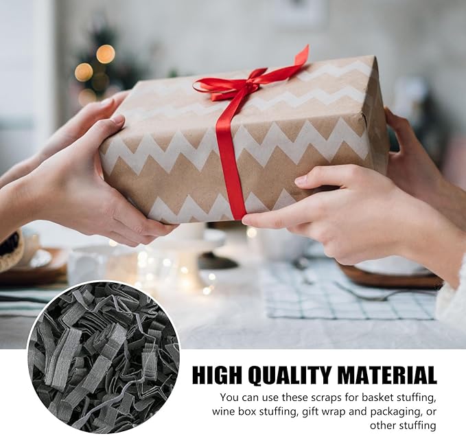 ZEBMOON 1 LB Grey Crinkle Cut Paper Shred Filler Great for Gift Wrapping, Basket Filling, Birthday, Wedding, Halloween, Thanksgiving, Christmas Day, New Year Party Decorations Filling Supplies