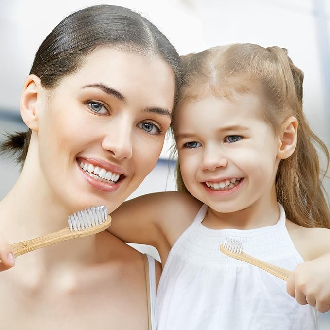 SEVENHEAD 10 PCS Bamboo Toothbrushes Soft Bristles Wooden Toothbrushes for Adult, Natural Biodegradable BPA Free Eco Friendly Toothbrushes White