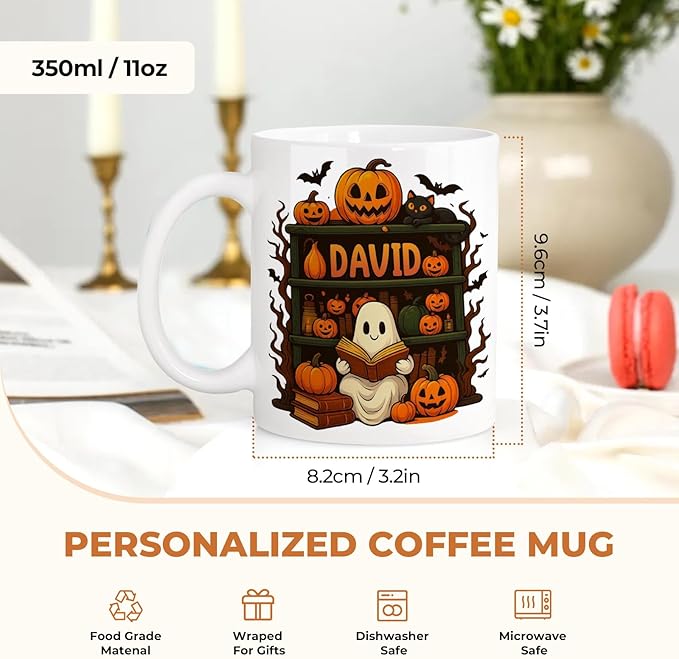 Custom Coffee Mug with Logo Text Photo Personalized Ceramic Mug 11oz Coffee Mug, Customized Gift for Men & Women Birthday Wedding Anniversary Halloween Christmas