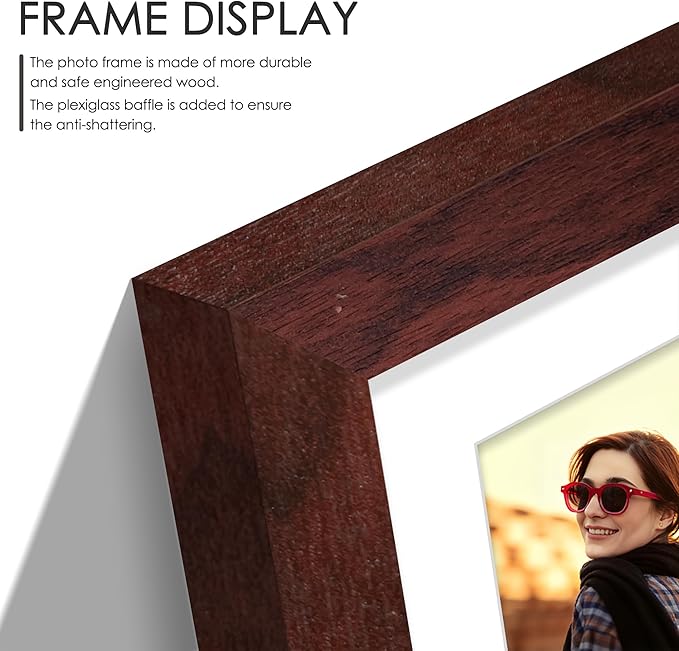 11x14 Collage Picture Frame 4x6 Collage Picture Frame Displays Five 4x6 inch Photos or 11x14 (Without Mat) Wall Decor Wall Hanging or Tabletop Redwood