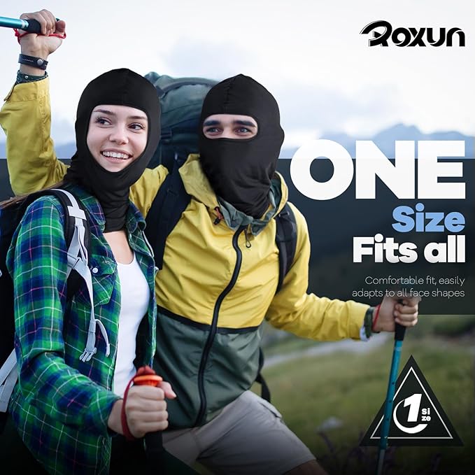 ROXUN Balaclava Ski Mask, 5 Pack Neck Gaiter Motorcycle Scarf Cold Winter Warm Windproof Men/Women