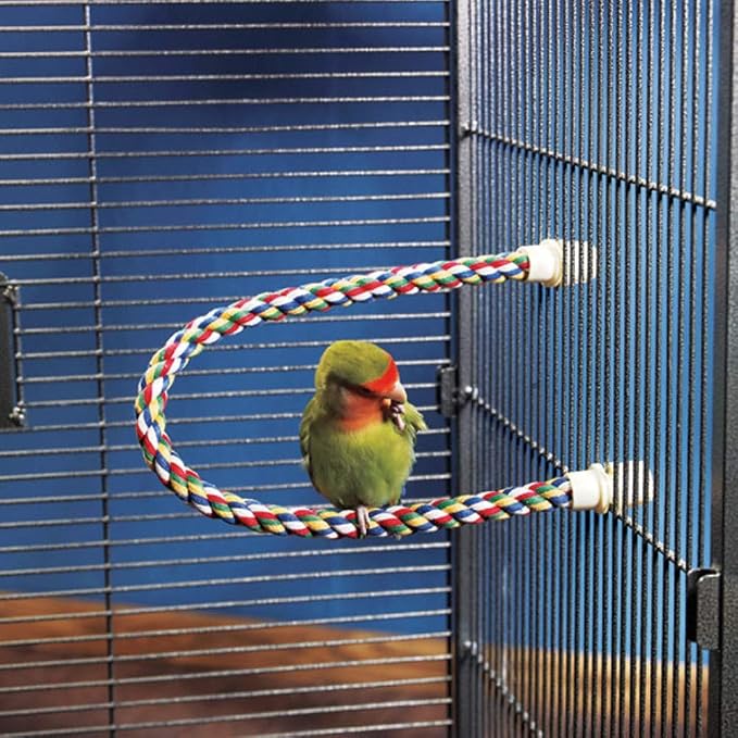 JW Pet Comfy Perch for Birds Flexible Multi-Color Rope, Medium - 21" Length (Pack of 12)