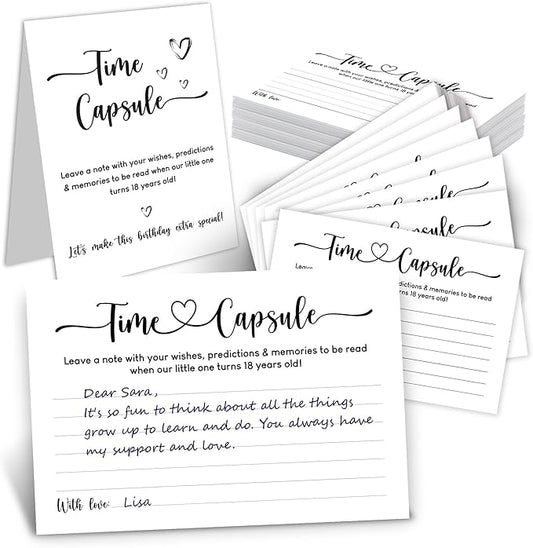 Baby Time Capsule Cards 1st Birthday Party Activities - First Birthday Party Games Ideas, Advice And Wishes Cards Keepsake Gifts Baby Shower Games For Girl Boys