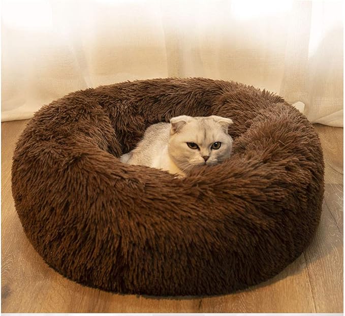 Cat Bed for Indoor Cats,Mini Plush Self Warming Kitten Bed, 20 Inch | Soft Round Fluffy Dog Bed and Cat Nest for Kittens and Small Dogs, Cozy Medium Bed for Indoor and Warm Autumn or Winter Sleep