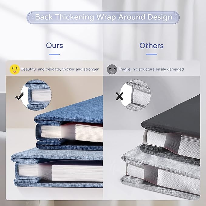 Popotop Large Photo Album Self Adhesive 4x6 5x7 8x10 Scrapbook Album DIY Picture Book,Gifts for Mom,Family Baby and Wedding,with Metal Pen and Plastic Board
