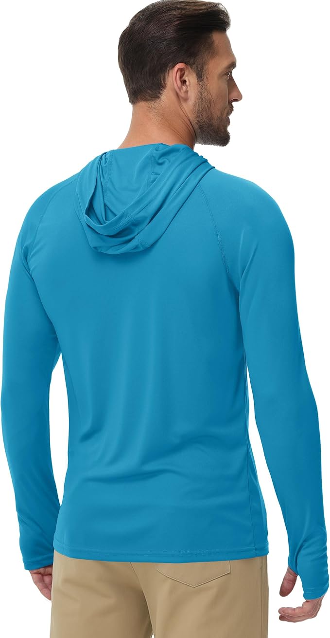 Boladeci Men's UPF 50+ Sun Protection Lightweight Hoodie Shirts Long Sleeve Fishing Shirt SPF UV Hiking Swim