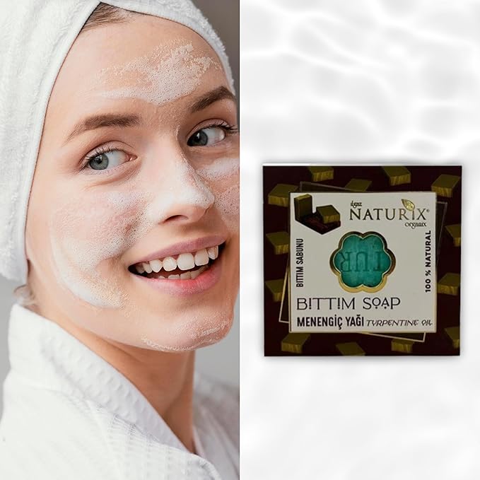 Organic Bar Soap Moisturizing Soap Made from Natural Oil | Hair Hand Face Body Bath Wash | Skin Care Cleanser Shampoo (Bıttım and Terebinth Oil)