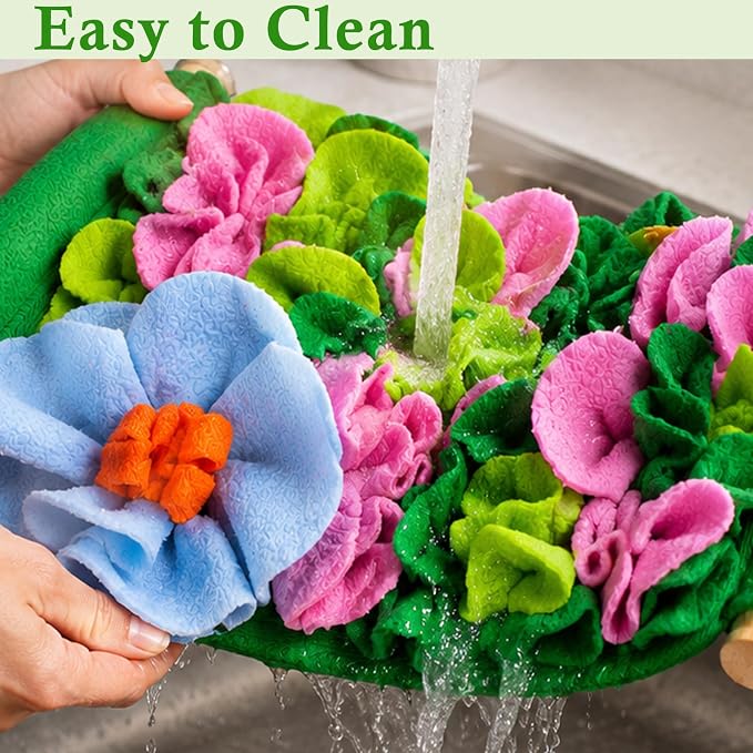 FlidRunest Bird Cotton Fabric Foraging Mat, Parrot Foraging Hammock Bed | Parakeet Enrichment Toy With Hidden Treat Flowers, Soft Fleece Feeding Mats Puzzle for Budgies, Conure
