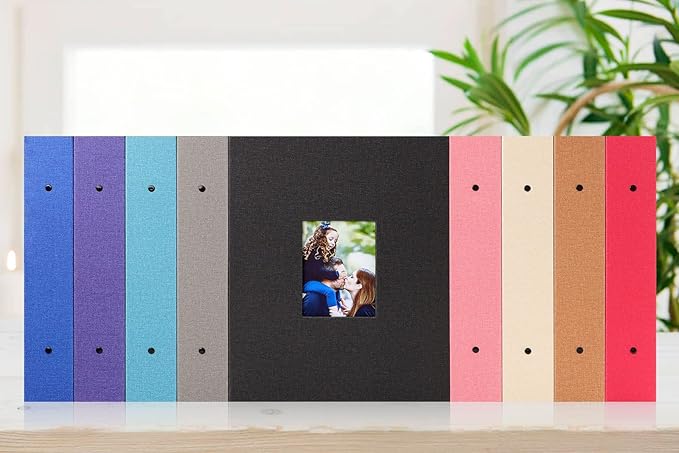 Ywlake Photo Album 4x6 400 Pockets, Linen Photo Albums Holds 400 Vertical Pictures Only Black