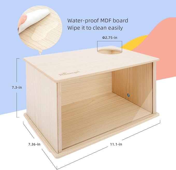 Niteangel Visible Hamster Digging Box for Syrian Dwarf Roborovski Campbell Hamsters Gerbils Mice Lemmings Degus or Other Small-Sized Pets (Burlywood)