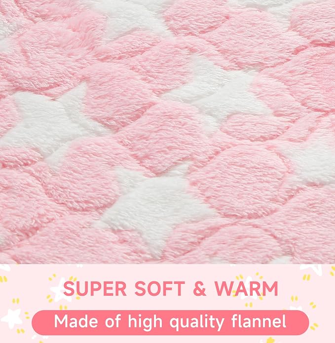 Homimp 2 Pack Guinea Pig Bed, Waterproof Reusable Small Animal Bed,Super Absorbent Pee Pad Mat for Rabbit Bunny Hamster Rat Hedgehog Chinchilla,Washable Fleece Cage Liners, Pink 24"x47"