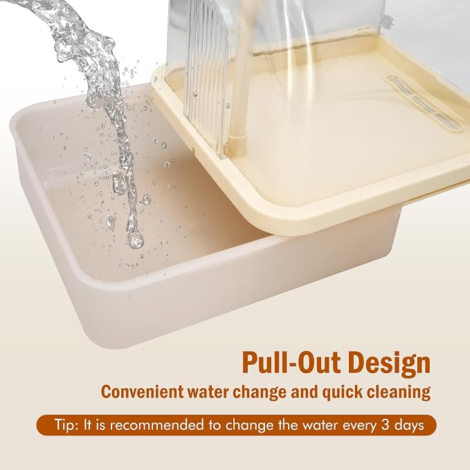 Automatic Bird Bath for Cage, Parakeet Bath with Pump | Indoor Bird Shower with Running Water, Filter, Bird Cage Accessory for Pet Birds Conure Budgies Cockatiels Lovebird