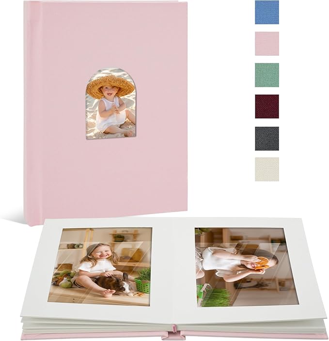 Vienrose Premium Small Photo Album 4x6 for 20 Pictures, Linen Cover Photo Book with Writing Space, Ideal for Wedding Albums, Baby Books, and Travel Journals