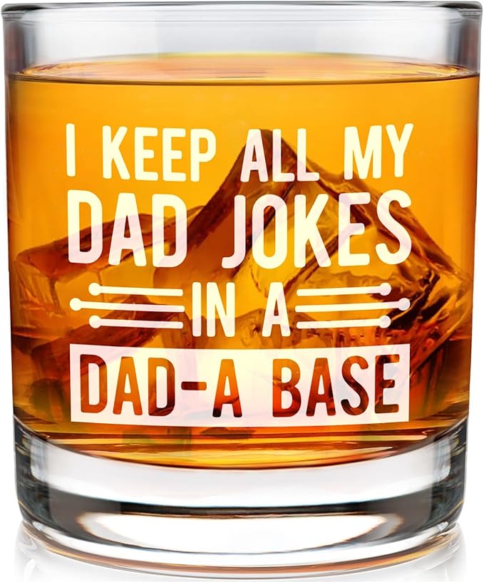 Funny Dad Whisky Glass Birthday Gifts for Dads from Daughters Dad Jokes 11Oz Whisky Glass Christmas Fathers Day Presentsfor Dads Who Wants Nothing