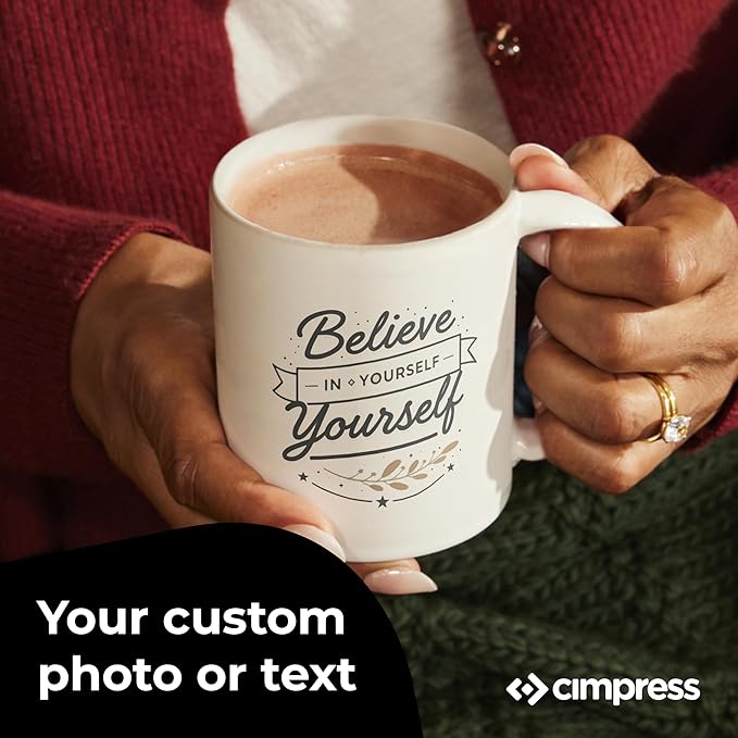Personalized Mug, Custom Ceramic Mug with Photo and Text, 11oz, Pack of 20, Glossy Coffee Cup, Perfect for Christmas, Secret Santa or as Holiday Gift for Family or Friends, White/Solid Black