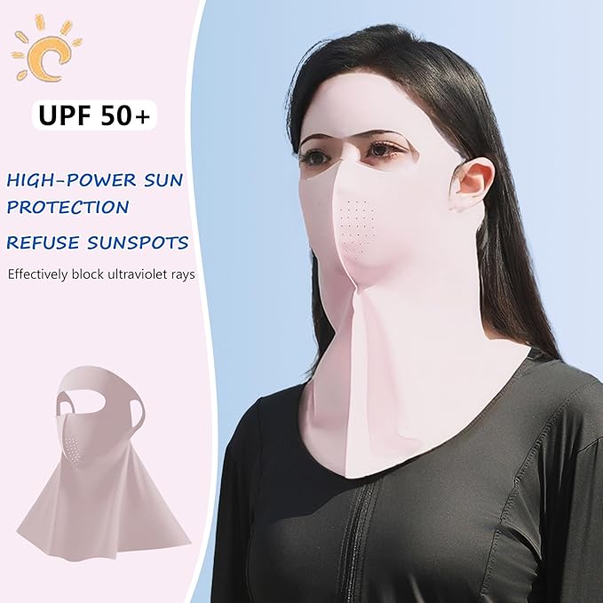 PROUDDEMON Summer Sun Protection Women Face Neck Shield Cover, Sun UV Protection Men Face Neck Bandana