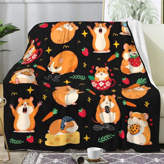 Hamster Blanket Gifts for Kid Girls,Hamsters Stuff Hamster Pets Animals Throw Blanket,Hamsters Gifts for Teens Women Boys 50"x40"
