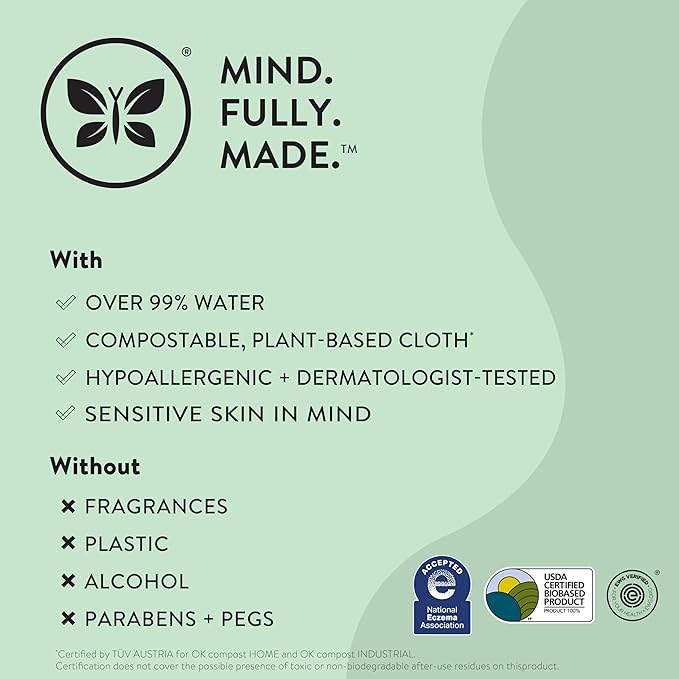 The Honest Company Clean Conscious Multi-Use Wipes Hypoallergenic and Unscented for Sensitive Baby Skin Over 99% Water Compostable Plant Based Terrazzo 36 Count