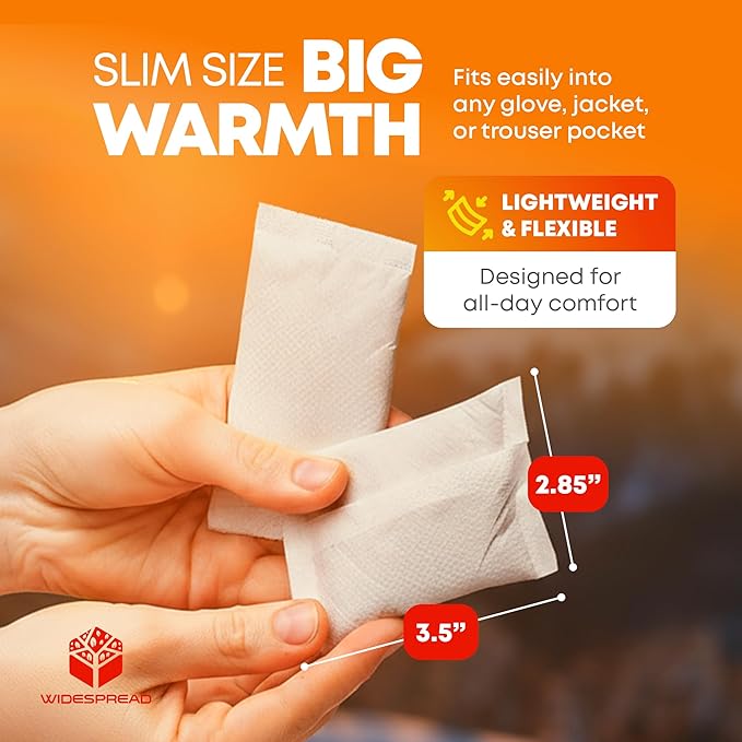 Hand Warmers Disposable 50 Pairs (100 Warmers) 11+ Hour Air-Activated Hot Hands Hand Warmers Bulk Pack - TSA Approved Pocket & Glove Warmers