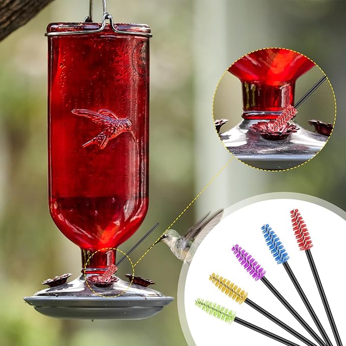 Hummingbird Feeder Cleaning Brush 19 Pieces 3 Size Mini Nylon Double Headed 2 in 1 Hummingbird Brush Hard to Reach Places Tiny Cleaning Kit(Yellow)
