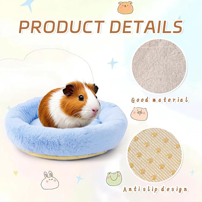FEBSNOW Guinea Pig Bed, Soft Fleece Hamster Bed for Small Animals | Washable Warm Fleece Material, For Guinea Pigs and Hamsters Other Small Animal, Cosy Sleeping , Anti-Slip Bottom