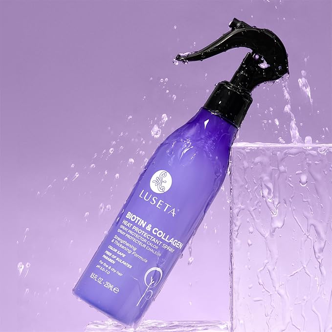Luseta Biotin & Collagen Heat Protection Spray, Preventing Heat-induced Hair Breakage for Styling, for Women and Men 8.5oz