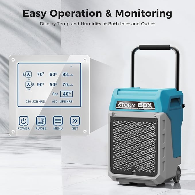 ALORAIR LGR Commercial Dehumidifier with Pump & Drain Hose, Portable Industrial Dehumidifiers with Wheels for Water Damage Restore, Basement, Garage, 5 Years Warranty