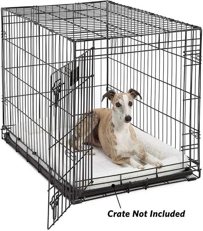 MidWest Homes for Pets QuietTime Dog Bed - White Fleece Bolster, Ultra-Soft and Machine Washable, Fits 36-Inch Crates and Carriers, for Medium to Large Breed Dogs