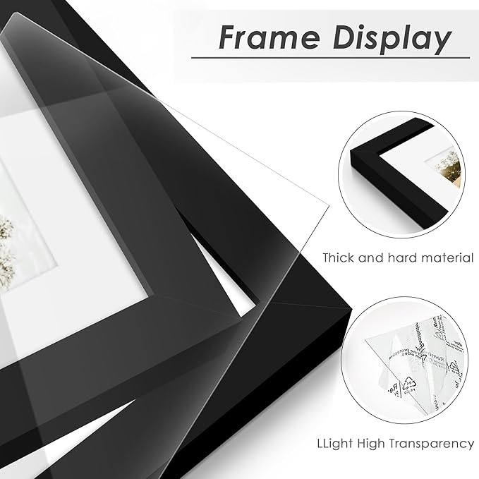 13x16 Picture Frame 5x7 Collage Picture Frame Displays Five 5x7 inch Photos Collage Wall Decor Wall Hanging Black