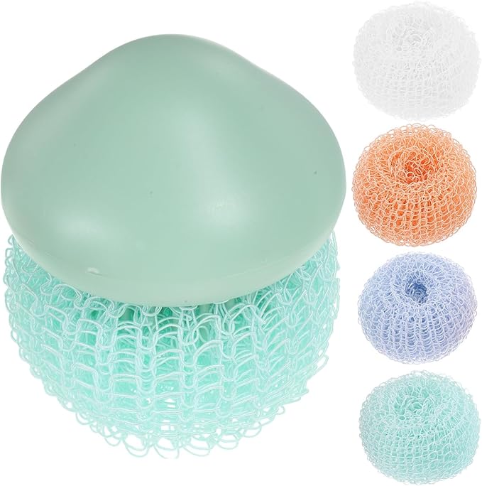 Kitchen Scrub Brush Dish Cleaning Brush Long Handle Replacement Heads Scrub for Cleaning Dishes Pots Pans