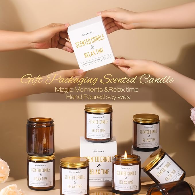 Lavender Scented Candle 9 oz, Fall Candles,Natural Soy Wax Candles, Autumn Gifts Set for Women,Jar Scented Candle with up to 50 Hour Burn Time, Relaxing Home Fragrance for Home