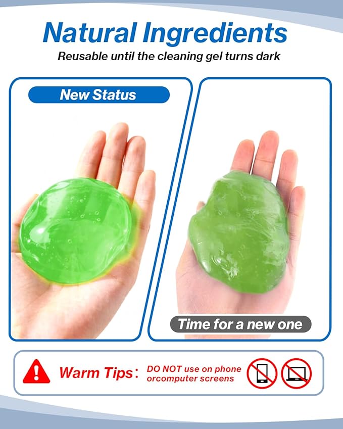 Car Cleaner Gels 4 Pack, Universal Dust Cleaner Putty Cleaner Slime, Cleaning Gel for Interior Detailing PC Keyboard, Auto Detailing Tools Car Cleaning Supplies Gift for Men Women, 320g