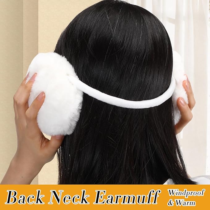 SATINIOR 5 Pcs Winter Hat Scarf Gloves Set Fleece Warm Lined Knit Beanie Hat Touch Screen Earmuff Gloves Warmer for Women(Beige,Stylish Style)