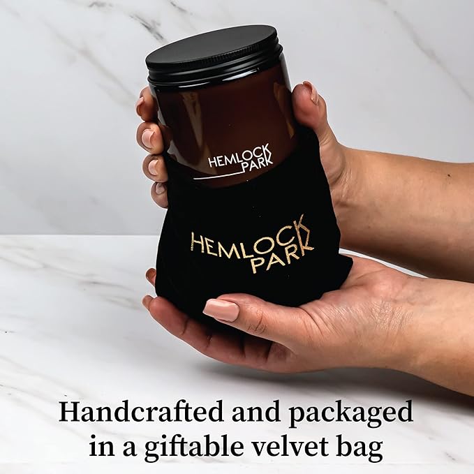 Hemlock Park Crackling Wood Wick Candle Handcrafted with Natural Coconut Wax (Large 16 oz, Bamboo Grapefruit)