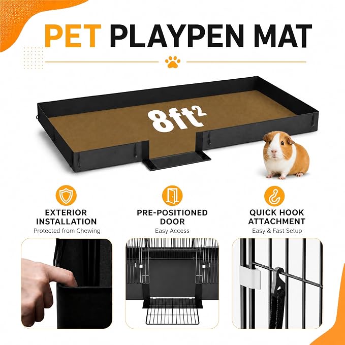 Guinea Pig Cages DIY Small Animal Playpen with Waterproof Liner, Expandable Cage for Guinea Pigs, Metal Wire Yard Fence Rabbit Cage