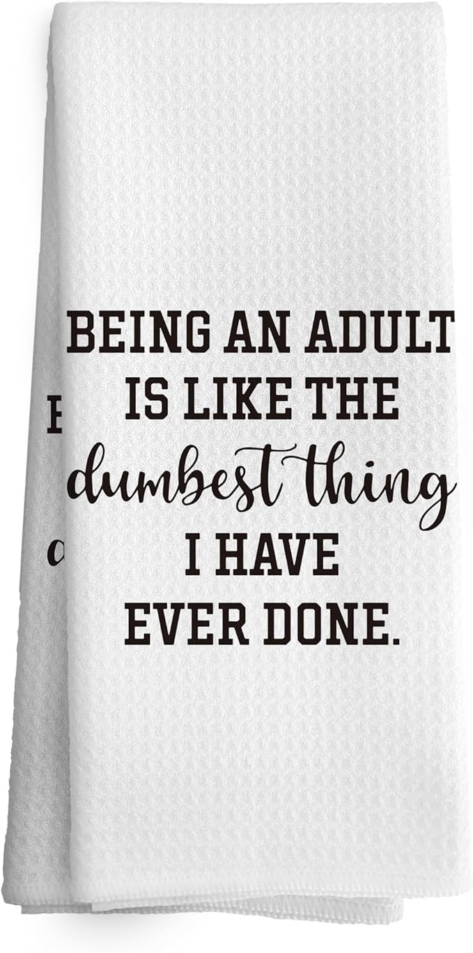 Funny Adult Humor Kitchen Towels Dish Towel Dishcloth 16x24 Inches, Humorous Gifts for Women Men, Funny Dish Towels with Sayings Decorative Absorbent Hand Tea Towels for Kitchen Bathroom Decor