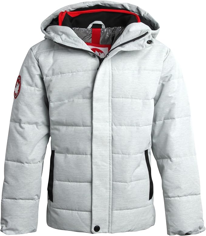 CANADA WEATHER GEAR Mens Winter Puffer Jacket - Heavyweight Insulated Ski Jacket Hooded Mens Coats Weather Resistant Coat