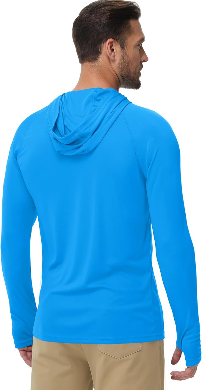 Boladeci Men's UPF 50+ Sun Protection Lightweight Hoodie Shirts Long Sleeve Fishing Shirt SPF UV Hiking Swim